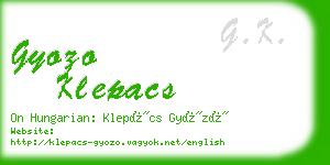 gyozo klepacs business card